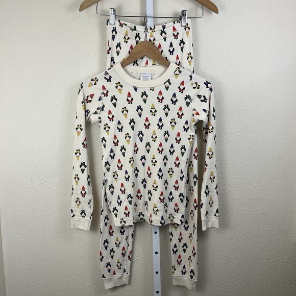 Hanna Andersson Gnome Holiday Long John Pajama 2 Piece Set Kids Size 12 Winter - Picture 2 of 8